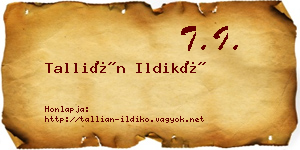 Tallián Ildikó névjegykártya